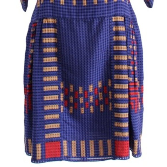 Anna Sui Designer Blue Printed Midi Dress - Picture 7 of 8